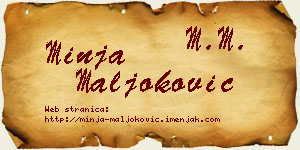 Minja Maljoković vizit kartica